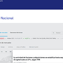 La actividad de fusiones y adquisiciones se estabiliza hasta septiembre y el capital sube un 27%, segn TTR